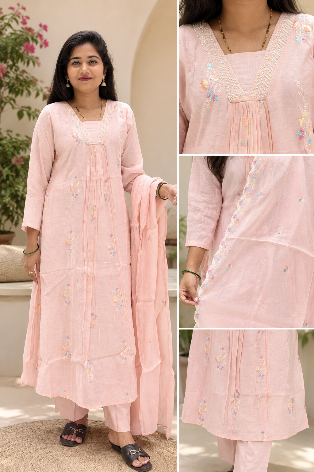 Pretty Peach A line Dress