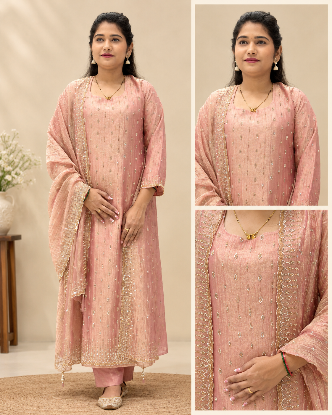 Elegant Functional Embroidered Suit Set with Designer Dupatta