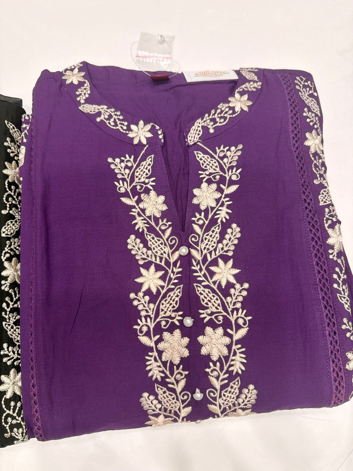 Navy Blue Embroidery Dress