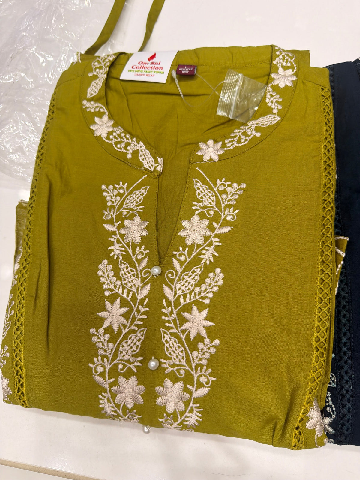 Navy Blue Embroidery Dress