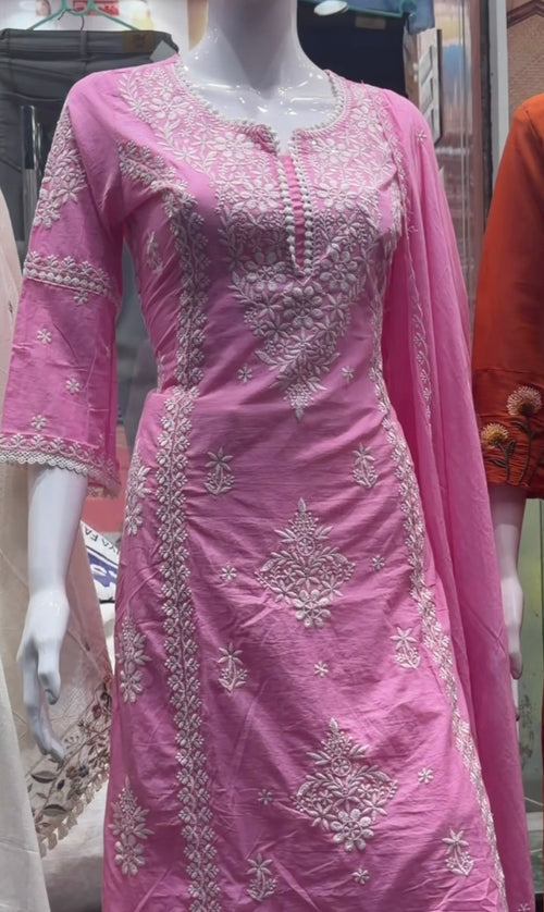 ChickenKari Kurta with Bottom & Dupatta Set