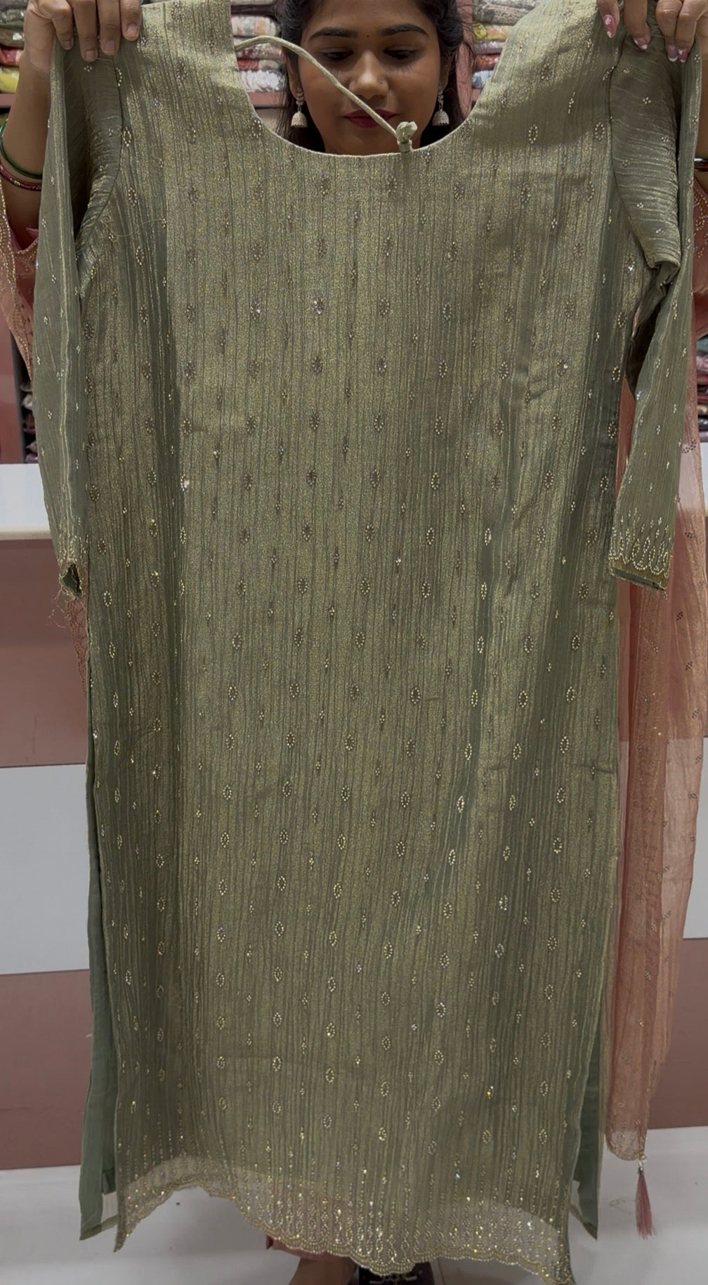 Elegant Functional Embroidered Suit Set with Designer Dupatta